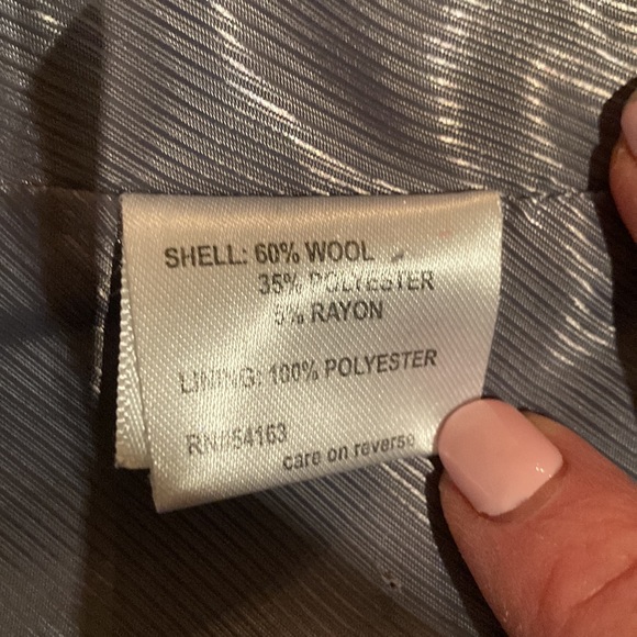 Calvin Klein Size 8 Women's Black Wool Blend Knee Length Coat - Picture 4 of 11